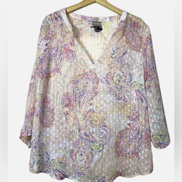 Chico's Tops - Chico's Women's Paisley Blouse/tunic- Multicolor, note this is size 1, loose M